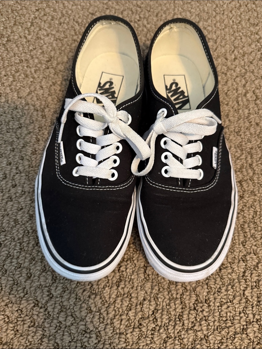 Vans Black and White Low-Top Canvas Sneakers